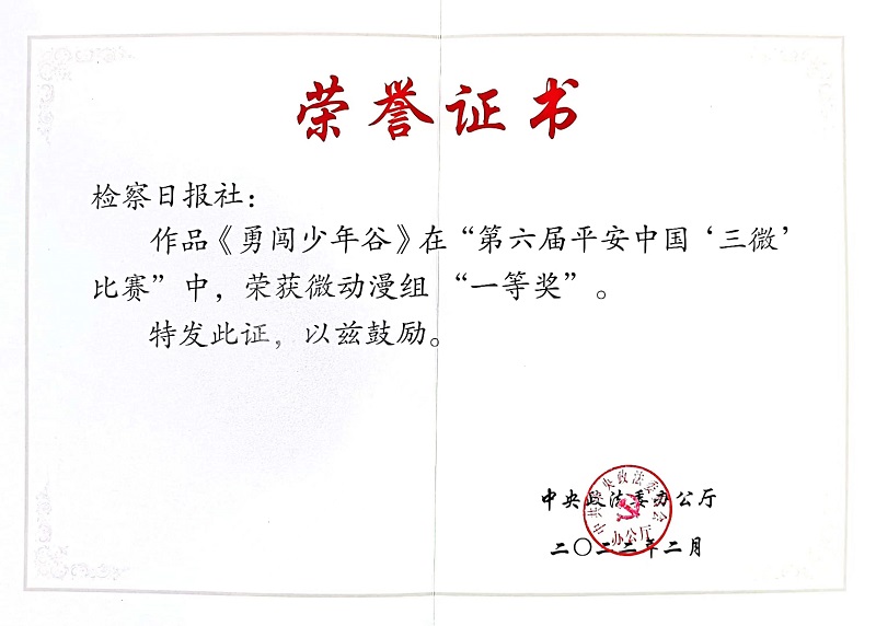 4.2022.2 《勇闯少年谷》荣获第六届平安中国“三微”大赛微动漫组一等奖.jpg